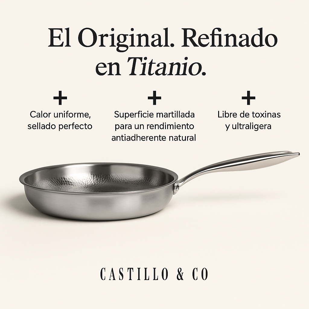 Sartén wok Titan con base plana