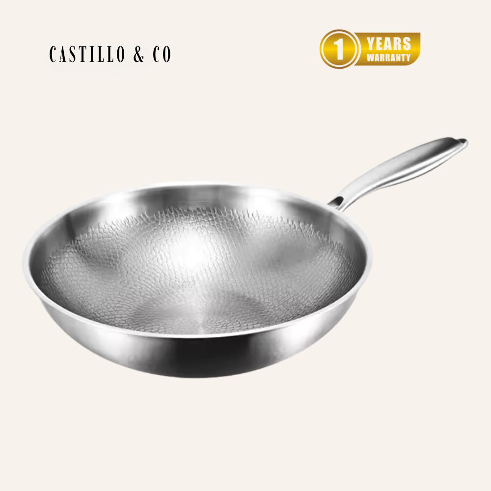 Sartén wok Titan con base plana