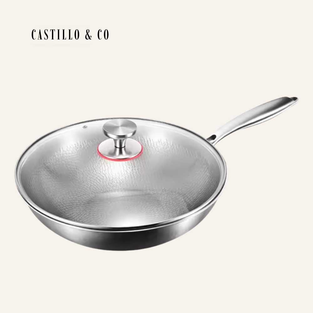 Sartén wok Titan con base plana