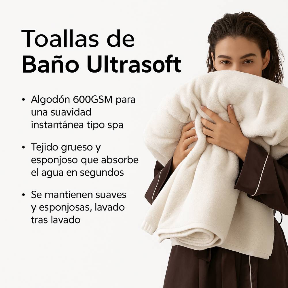 Juego de baño completo Ultrasoft 8 piezas