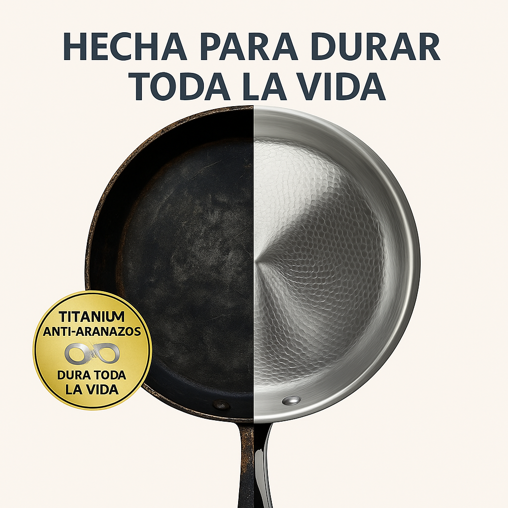 Sartén con efecto martillado Titan